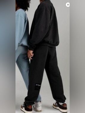 The Essentials Black Sweatpants with Patch Detail